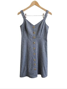Modcloth Alfresco Invitation Navy & White Houndstooth Mini Dress. Size Medium